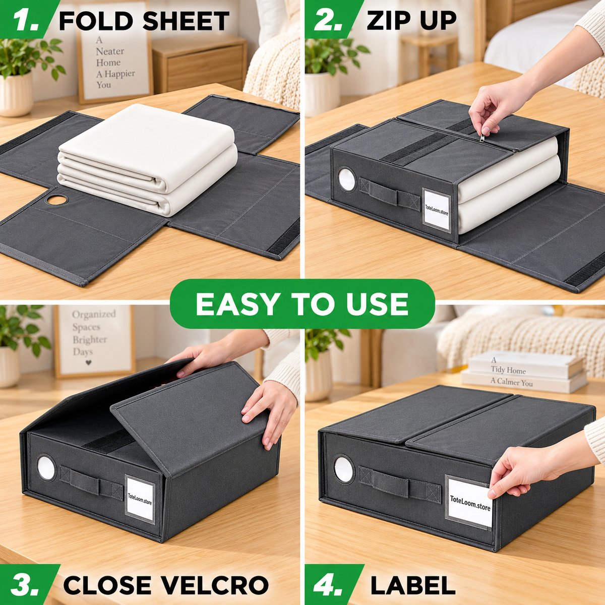 Bed Sheet Organizers - 4 Pcs