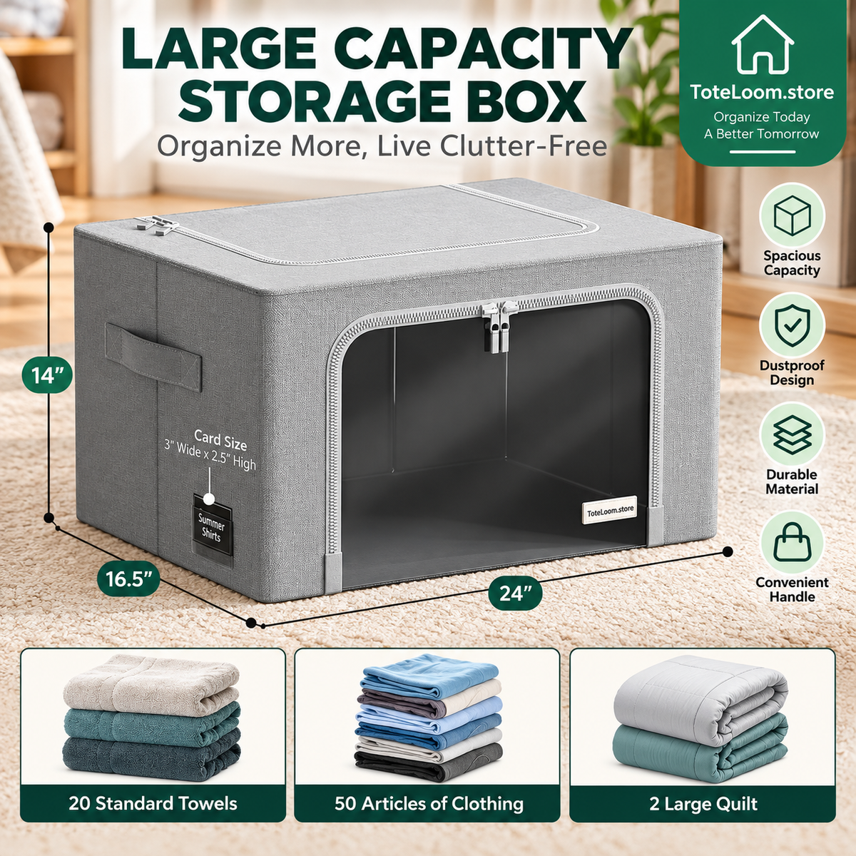 Jumbo Foldable Storage Bin