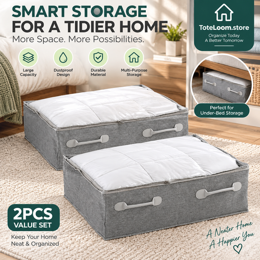 Zippered Under-Bed Storage Bin - 2 Pcs